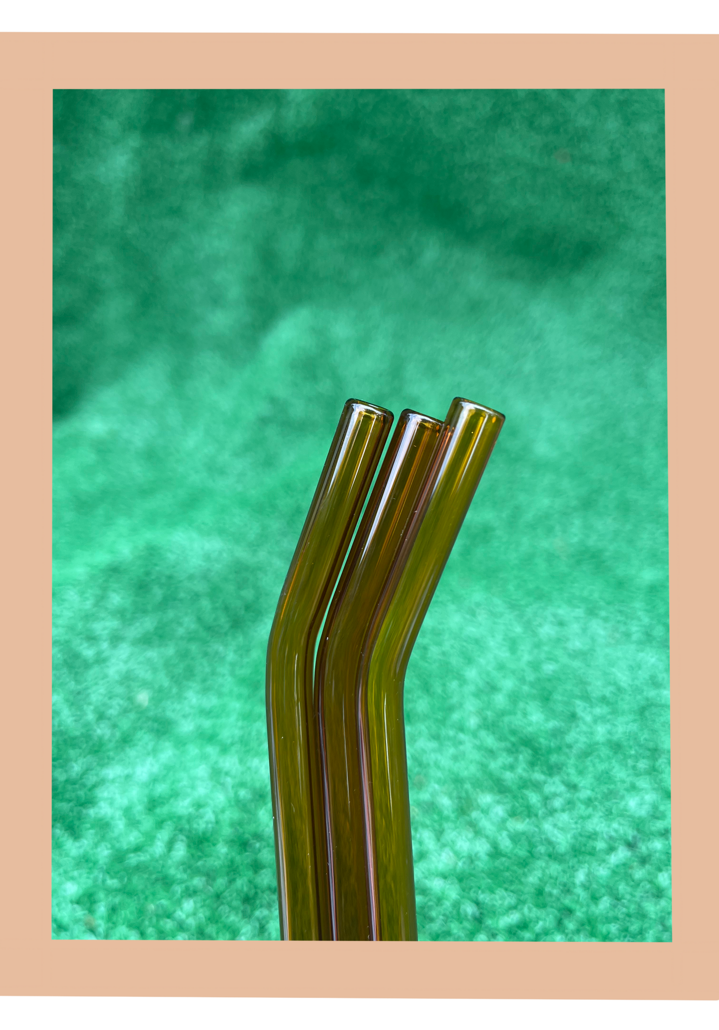 9” Orange Bent Glass Straw