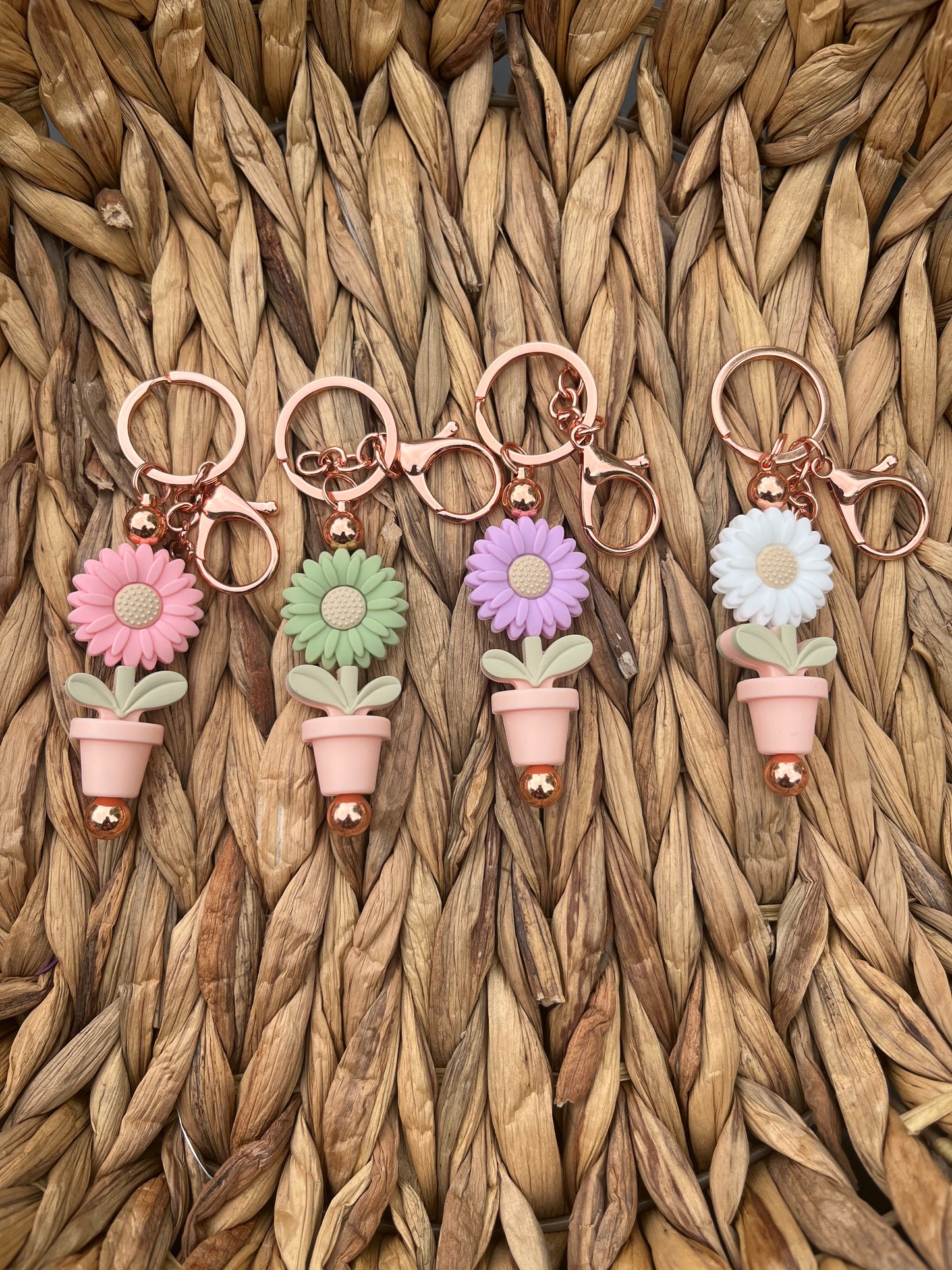 Light Pink Pot Bloom Keychain