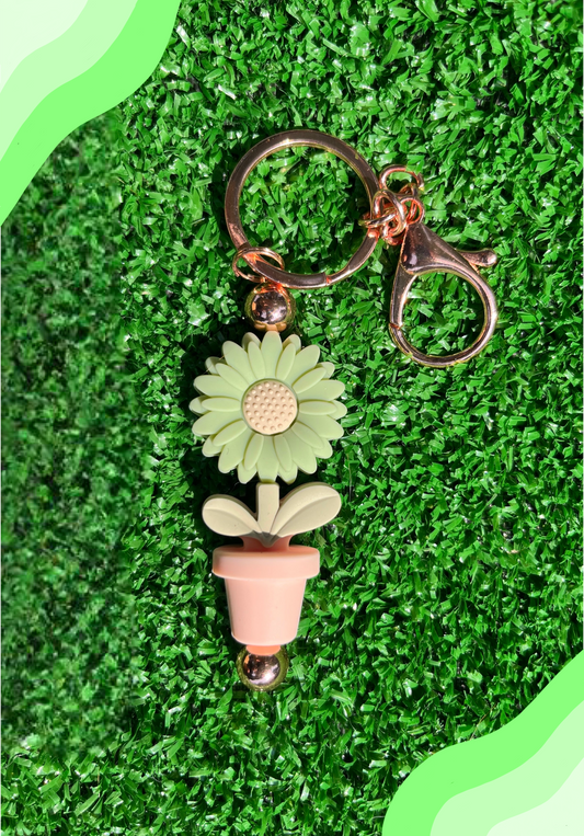 Light Pink Pot Bloom Keychain