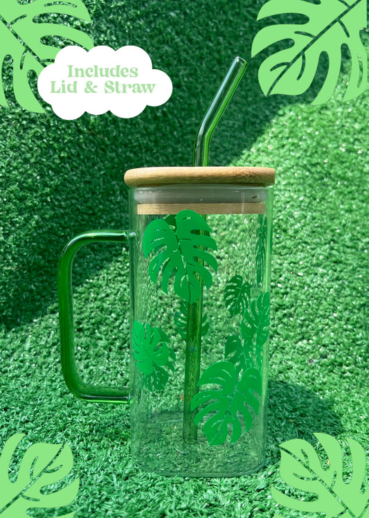 Monstera Glass Mug