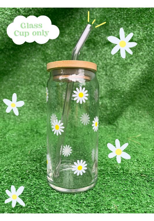 20oz Daisy Glass Cup