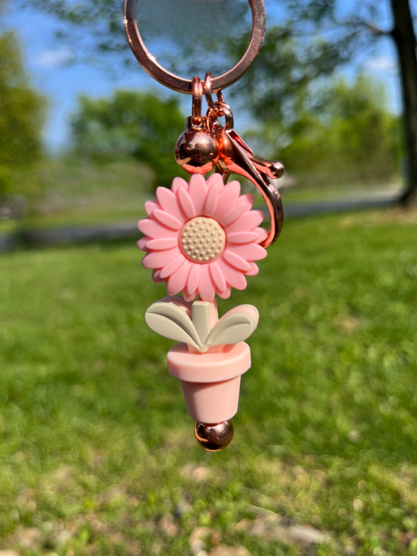 Light Pink Pot Bloom Keychain