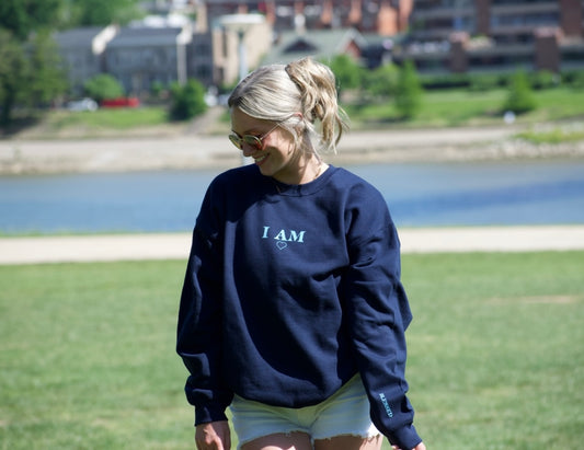 I am crewneck (BLUE)