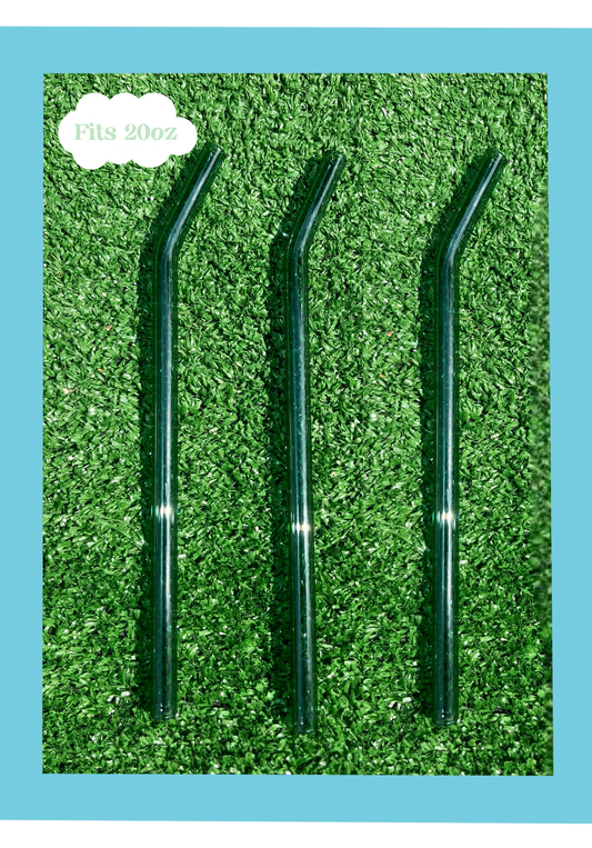 9” Reusable Teal Glass Straw