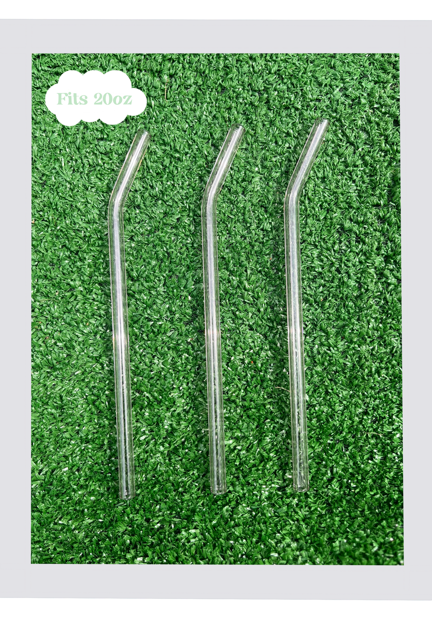 9” Reusable Pink Bent Glass Straw
