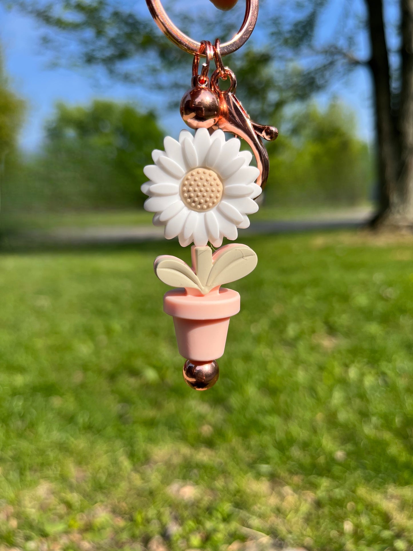 Light Pink Pot Bloom Keychain