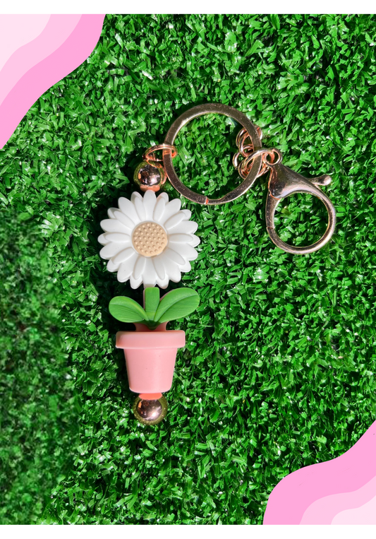 Dark Pink Pot Bloom keychain