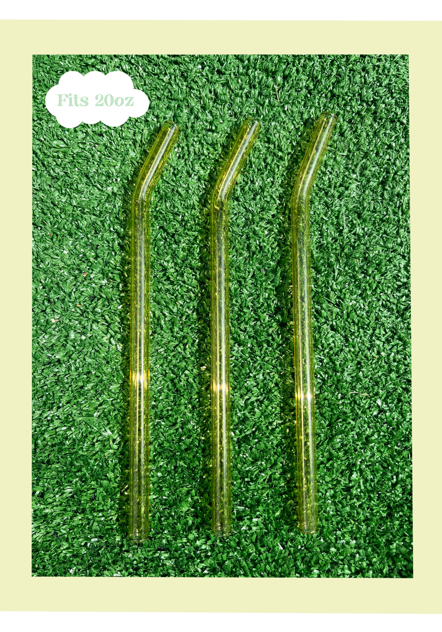 9” Reusable Yellow Bent Glass Straw