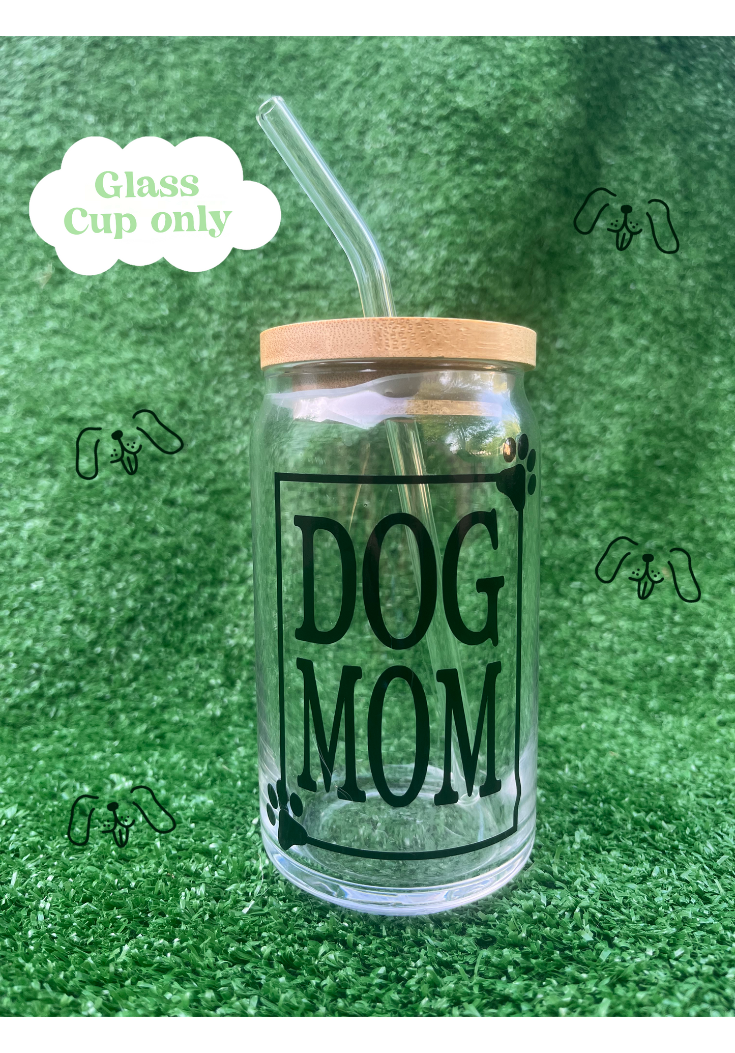 16oz Dog Mom Glass Cup
