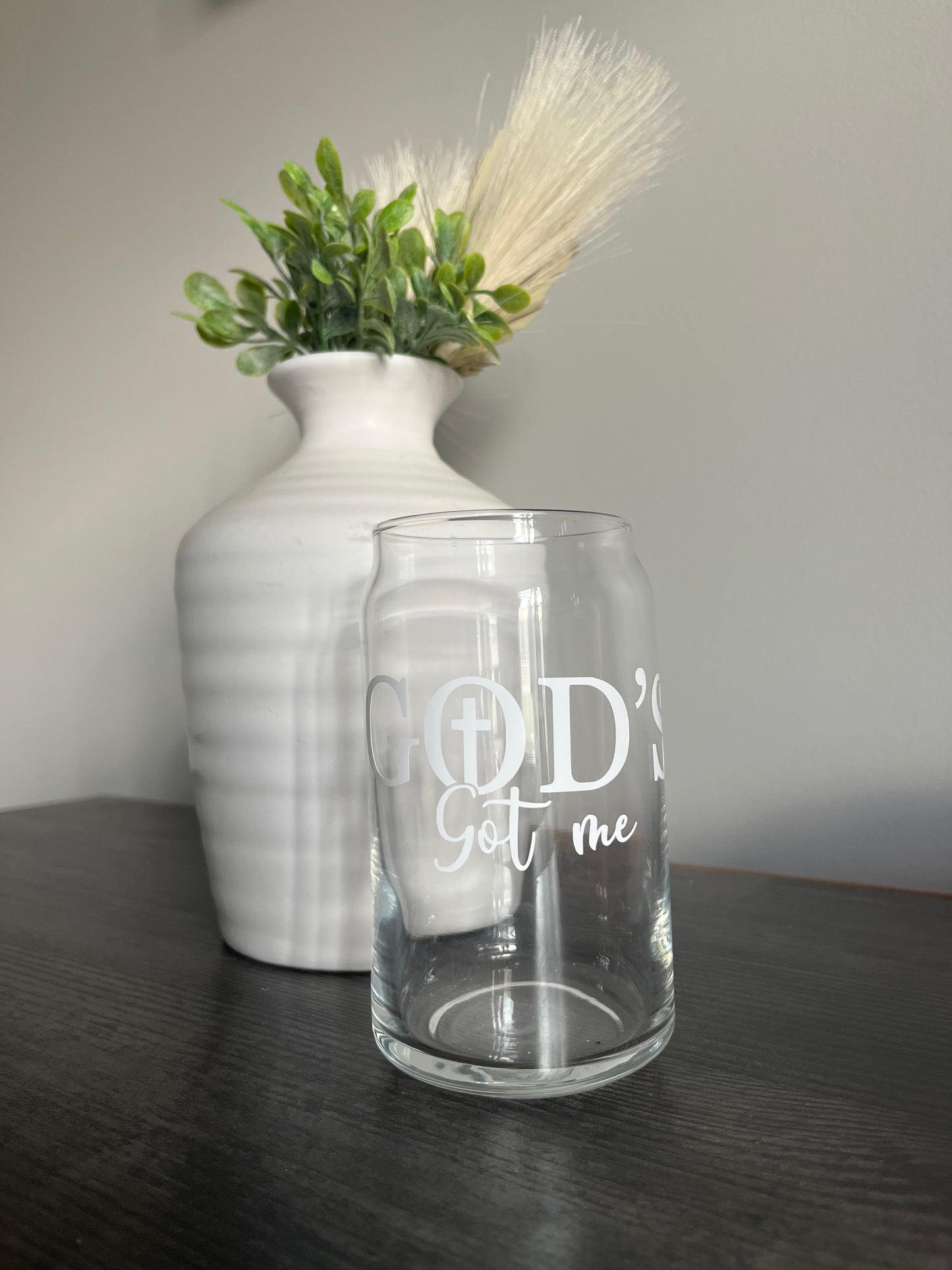 God’s Got Me 16oz Glass can