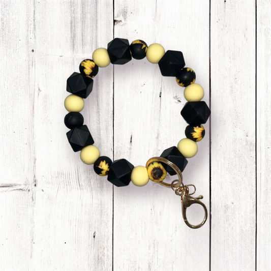 Sunflower print wristlet