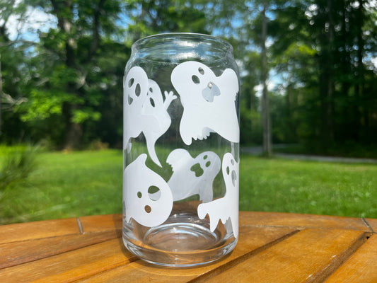 Ghost print Glass Can